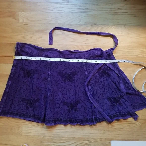 Halter and Wrap Skirt Set India Embroidered Purple Free Size - Picture 7 of 10